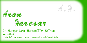 aron harcsar business card